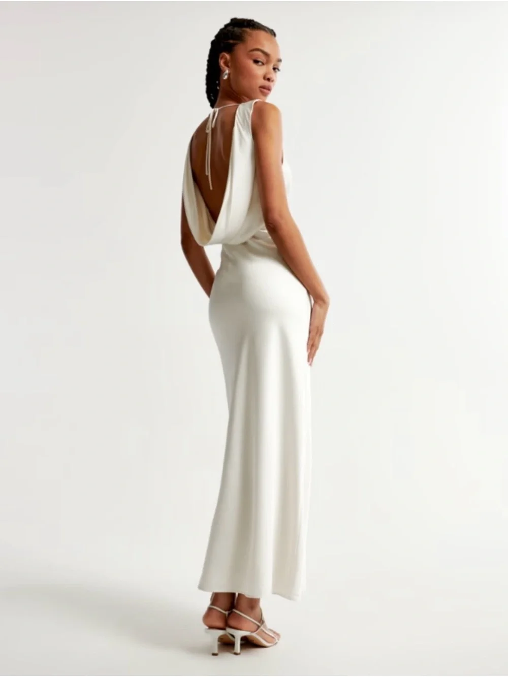Abercrombie & Fitch Ivory Maxi Slip Dress